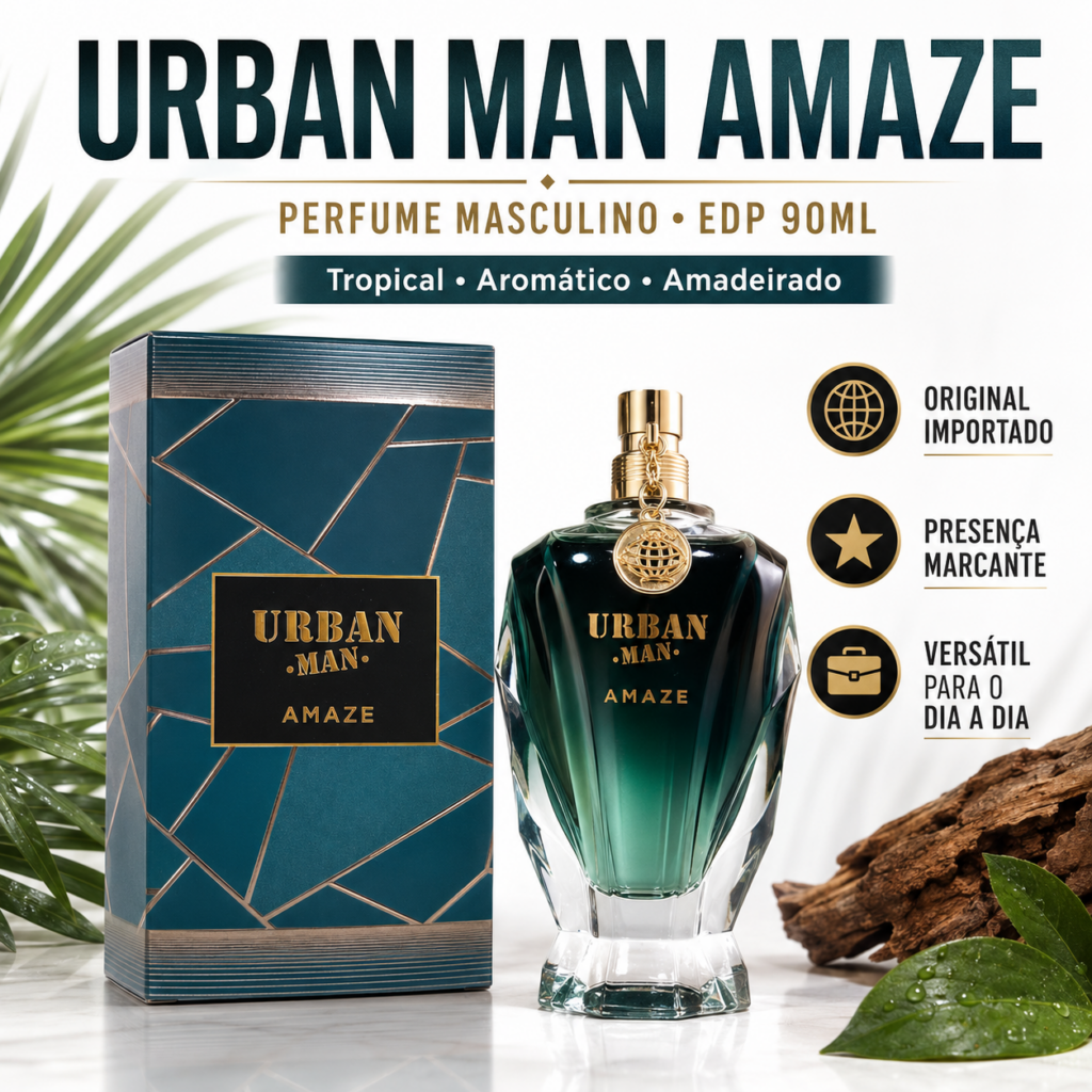 PERFUME FRAGRANCE WORLD URBAN MAN AMAZE EDP 90ML MASCULINO