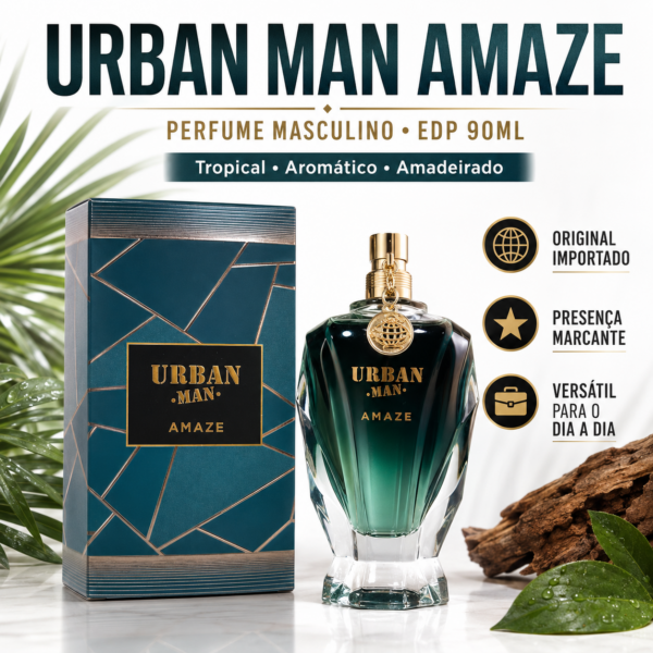 PERFUME FRAGRANCE WORLD URBAN MAN AMAZE EDP 90ML MASCULINO