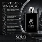 PERFUME FRAGRANCE WORLD SOLO BLACK MEN EDP 100ML MASCULINO - Imagem 8