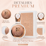 PERFUME LATTAFA FAKHAR ROSE EDP 100ML FEMININO - Imagem 3