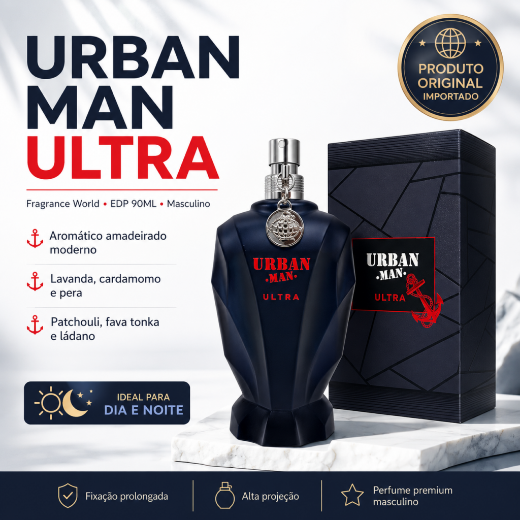 PERFUME FRAGRANCE WORLD URBAN MAN ULTRA EDP 90ML MASCULINO