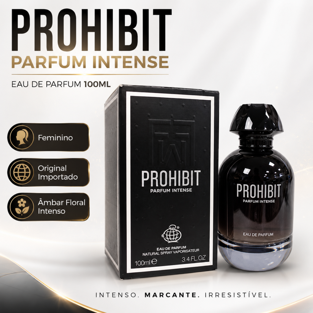 PERFUME FRAGRANCE WORLD PROHIBIT PARFUM INTENSE EDP 100ML FEMININO
