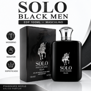 PERFUME FRAGRANCE WORLD SOLO BLACK MEN EDP 100ML MASCULINO