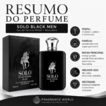 PERFUME FRAGRANCE WORLD SOLO BLACK MEN EDP 100ML MASCULINO - Imagem 9